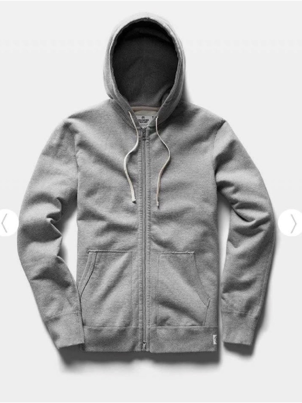Reigning Champ Grey Zip-Up Hoodie Size Small